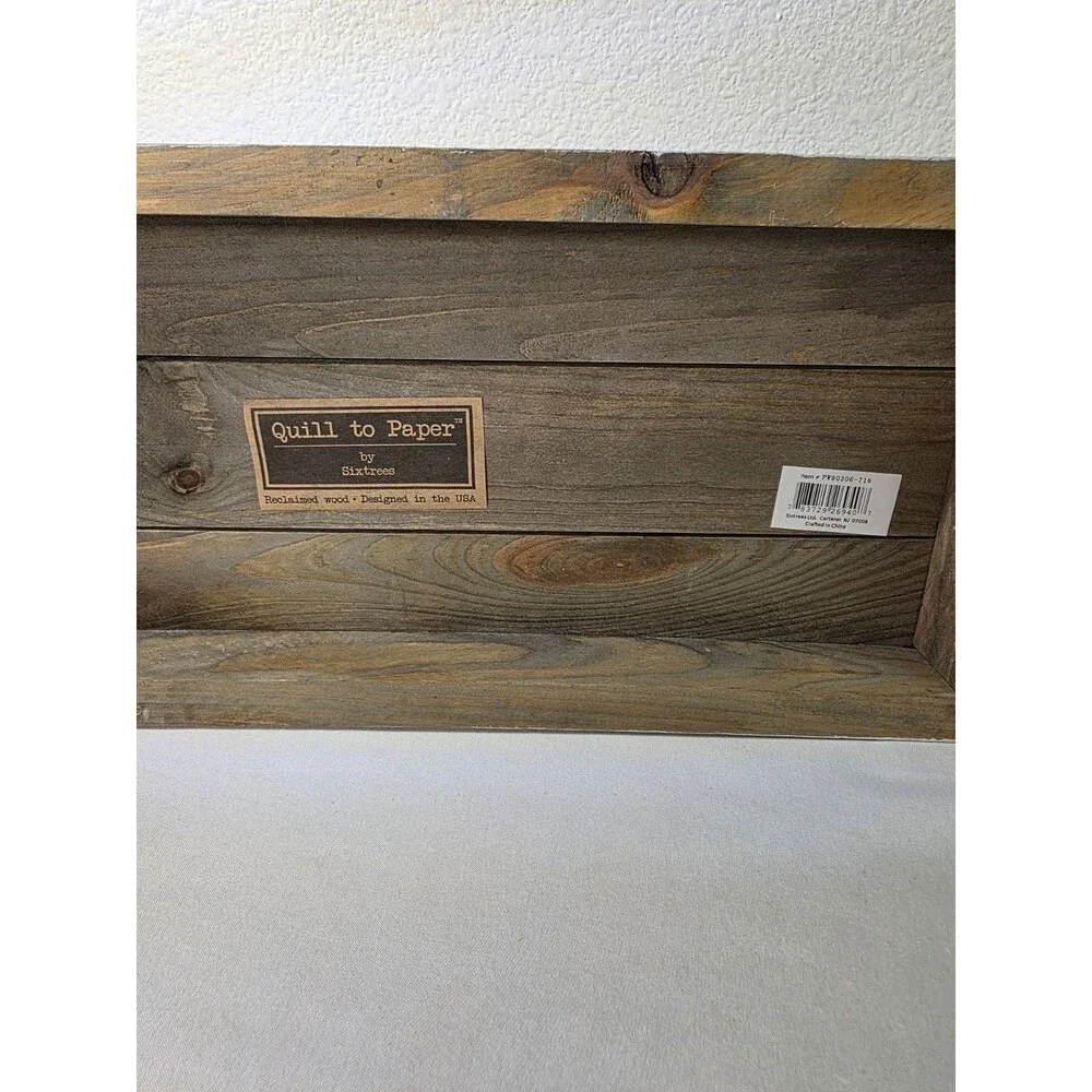 Farmhouse Wood & Metal Family Sign Distressed Country Wall Decor Shelf Sitter